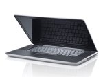 Front angle view of the Dell XPS 15z with half-open lid