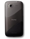 Rear view of the HTC Sensation, notice the dual LED flash next to the camera